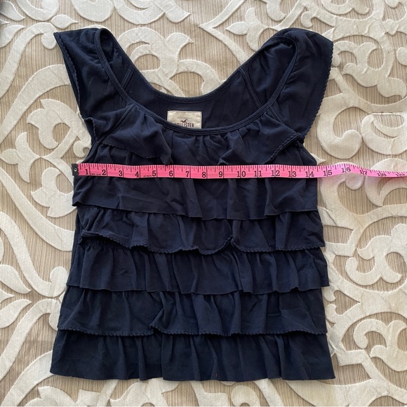HOLLISTER Navy Blue Ruffle Sleeveless Tank Top Size S - Picture 3 of 5